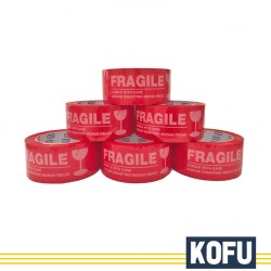 Kofu Lakban Fragile OPP Tape - 2" x 100 Yards, Merah
