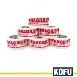 Kofu Lakban Fragile OPP Tape - 2" x 100 Yards, Putih